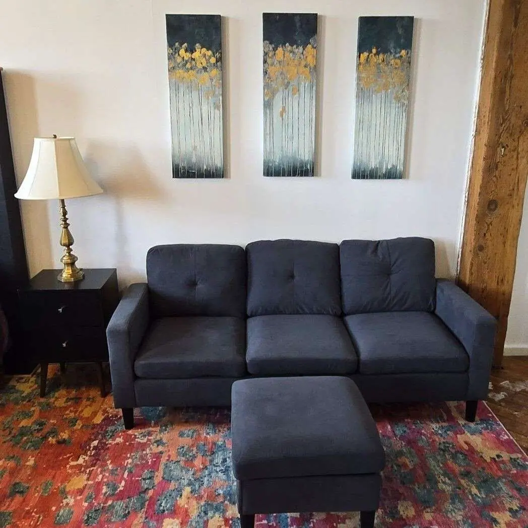 Detroit MotorCity Riverfront Loft Couch