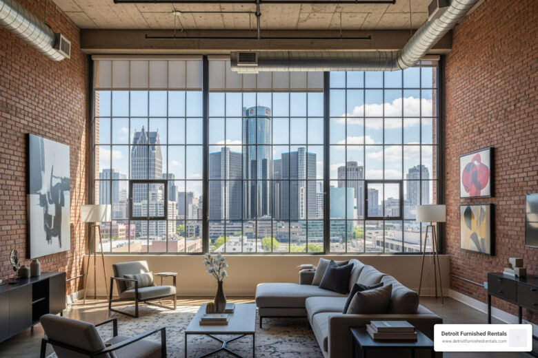 average rent for an apartment loft in detroit