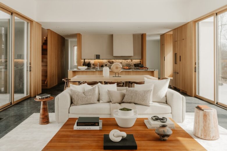 modern hotel suite with living area - extended stay hotel suites near me