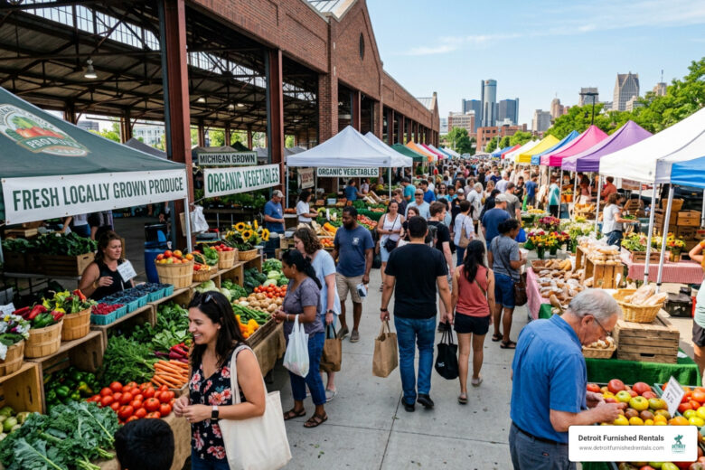 Detroit farmers markets bustling Saturday morning fresh produce community