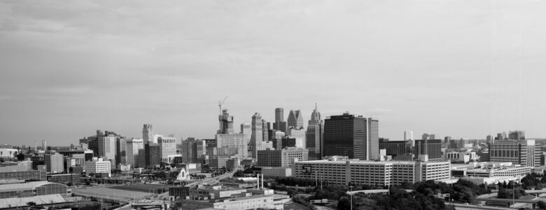 High speed internet Detroit skyline digital connectivity streaming