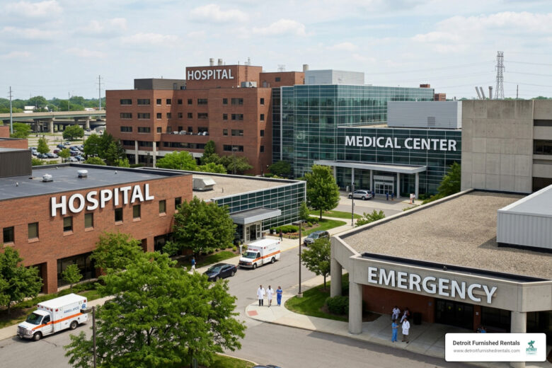 how many hospitals are in detroit
