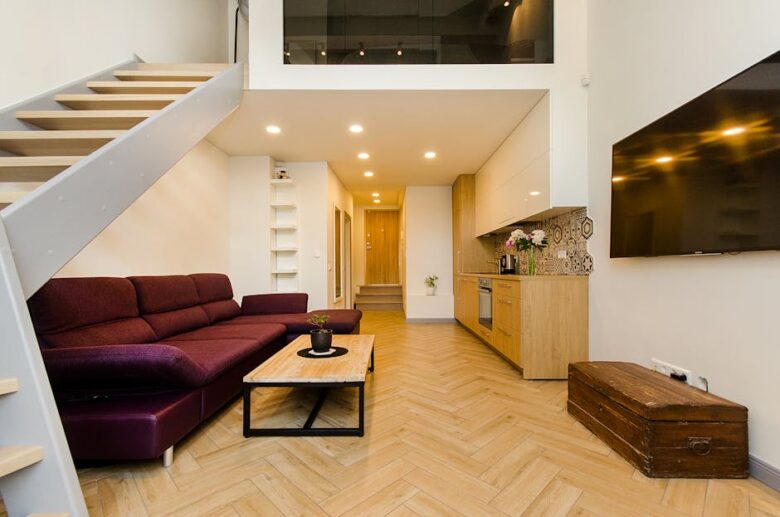 fully equipped loft apartment modern interior
