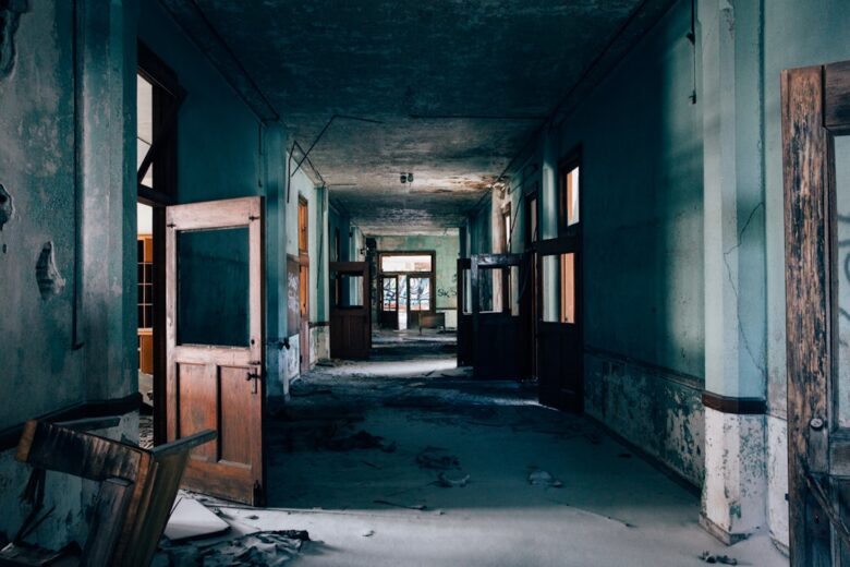 closed detroit hospitals abandoned corridor