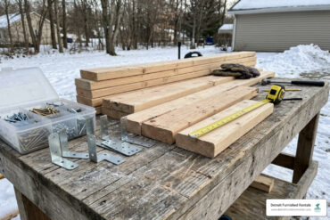 DIY frame materials for a homemade ice rink border