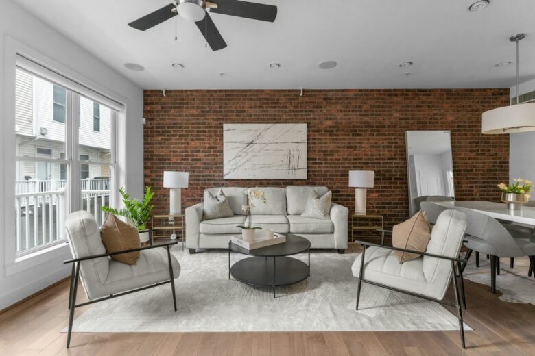 modern furnished apartment living room